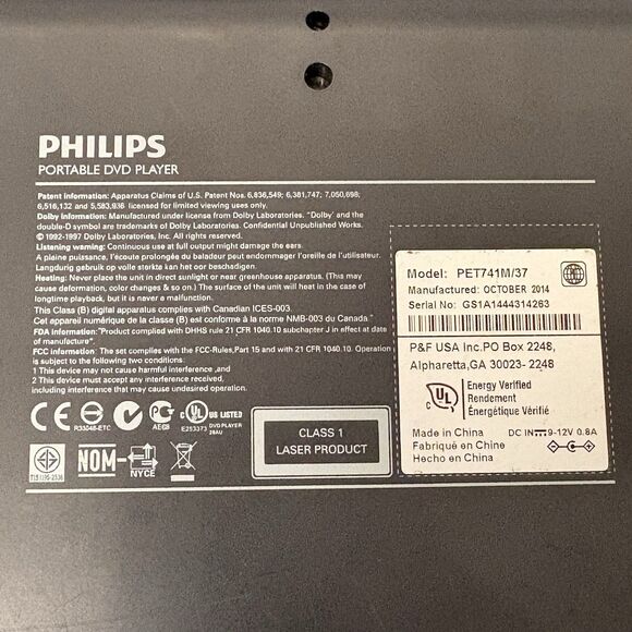 Philips PET741B/37 Black 7" TFT LCD Display Portable MP3-CD/DVD Player - Picture 8 of 8